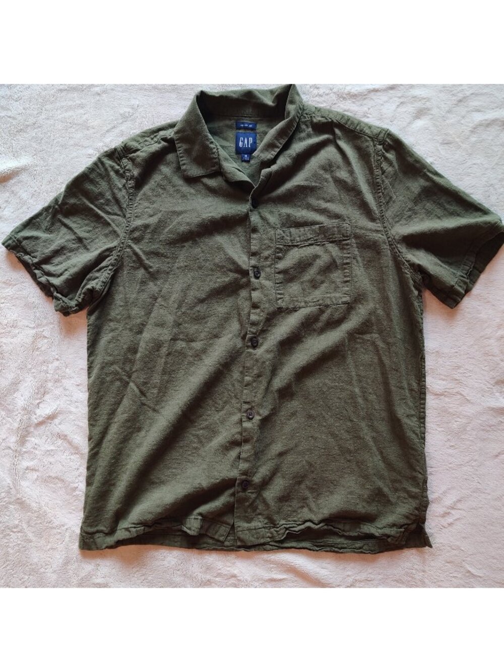 Gap textured linen/cotton short sleeve shirt
